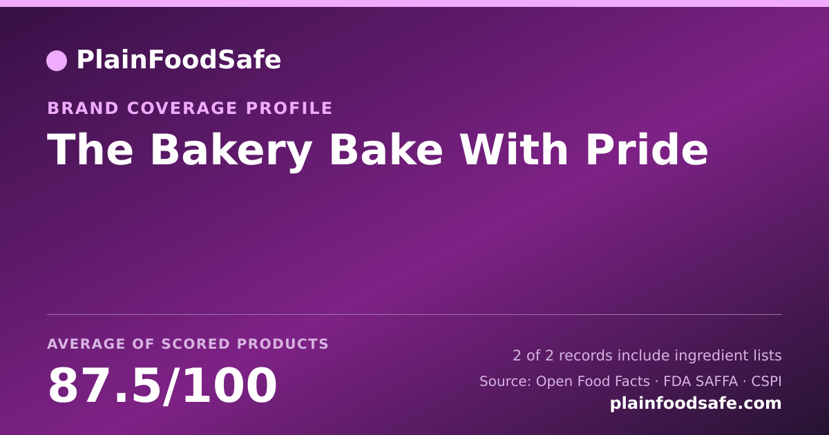 Share card for The Bakery Bake With Pride Food Safety Profile