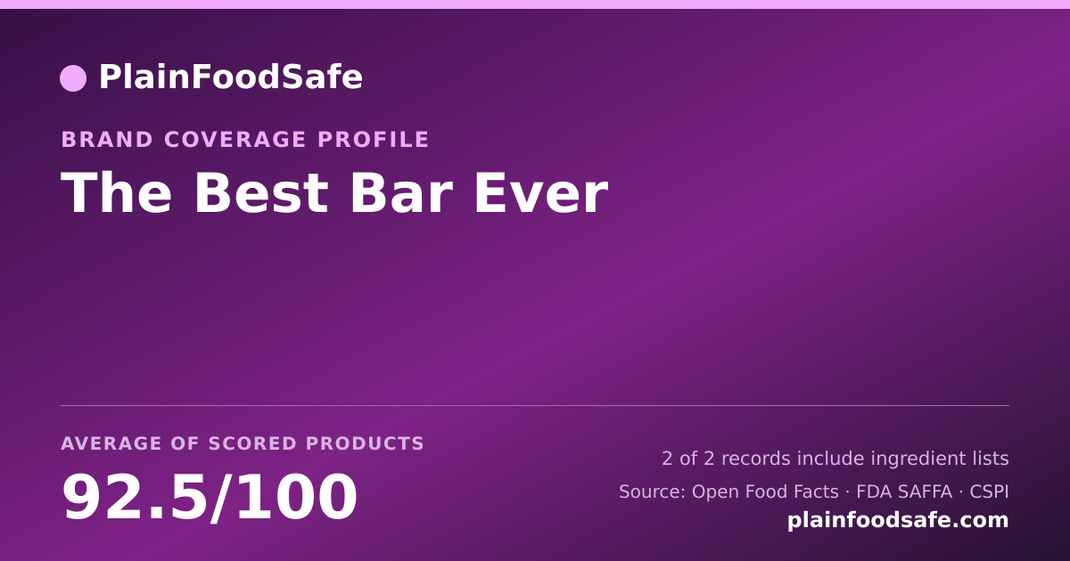Share card for The Best Bar Ever Food Safety Profile