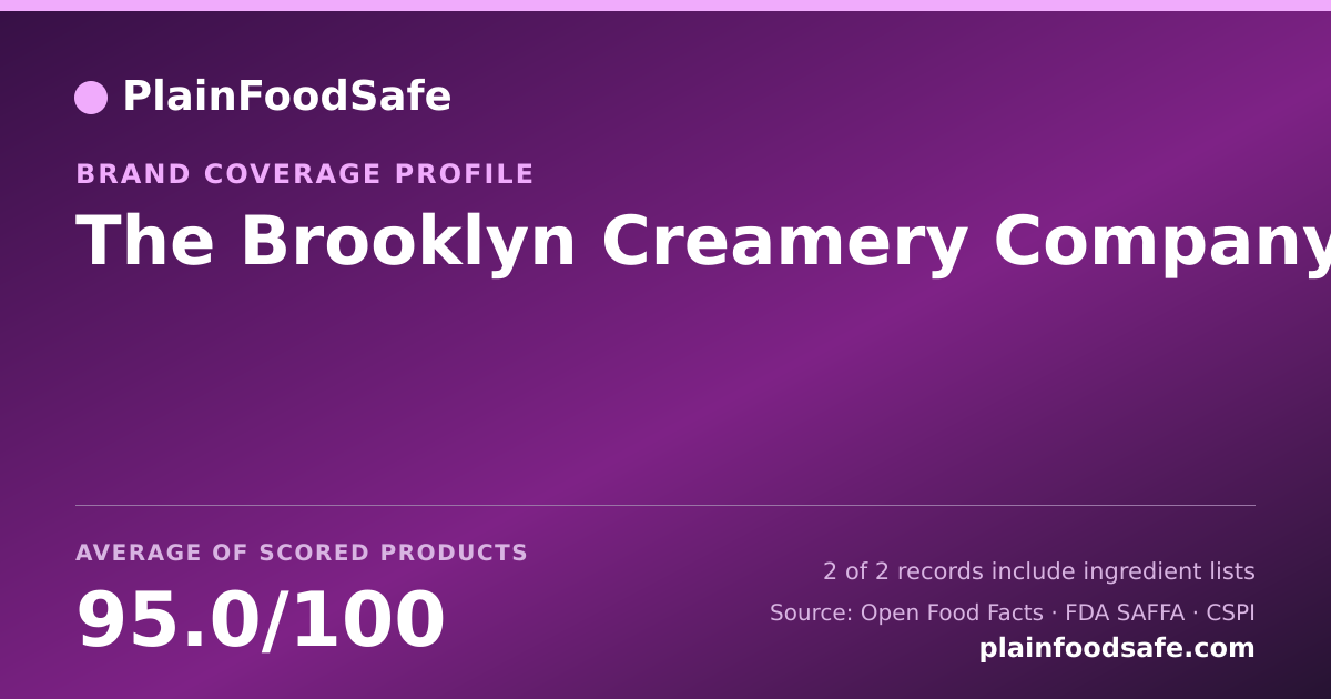 Share card for The Brooklyn Creamery Company Food Safety Profile