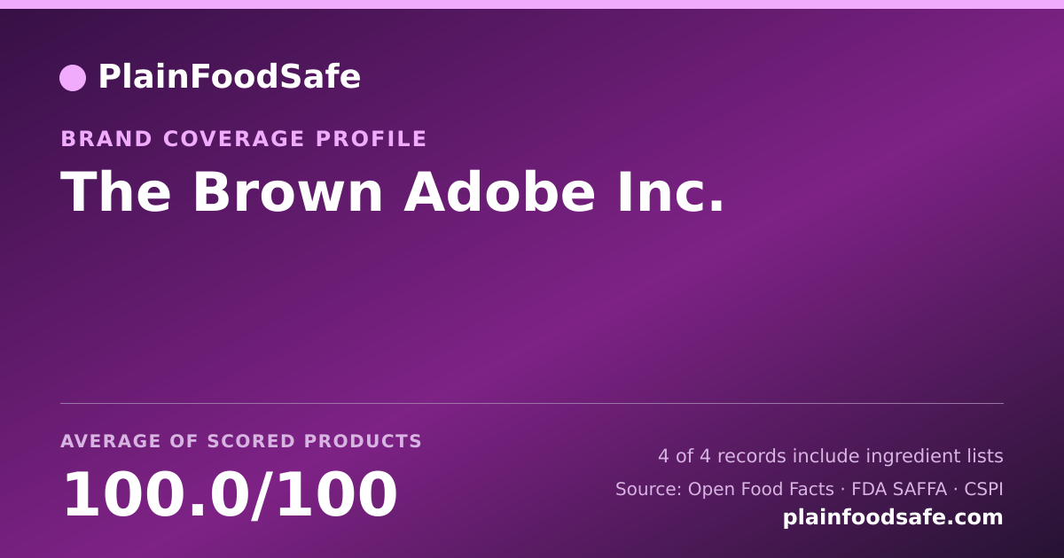 Share card for The Brown Adobe  Inc. Food Safety Profile
