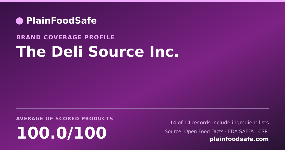 Share card for The Deli Source  Inc. Food Safety Profile