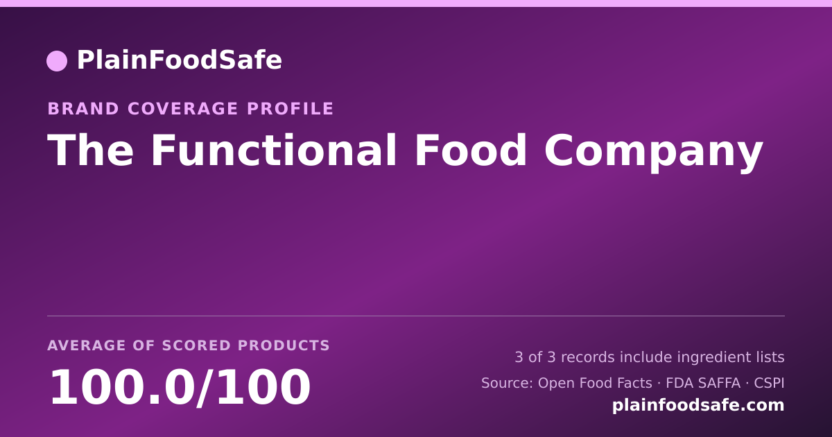 Share card for The Functional Food Company Food Safety Profile