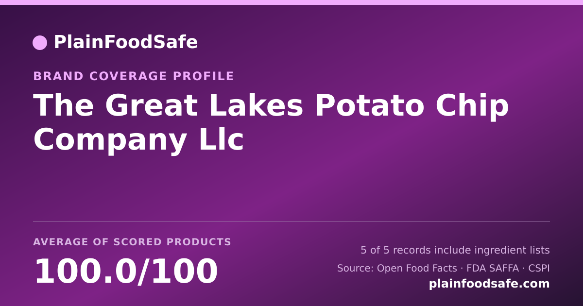 Share card for The Great Lakes Potato Chip Company Llc Food Safety Profile