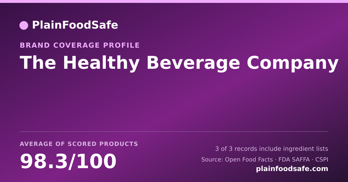 Share card for The Healthy Beverage Company Food Safety Profile