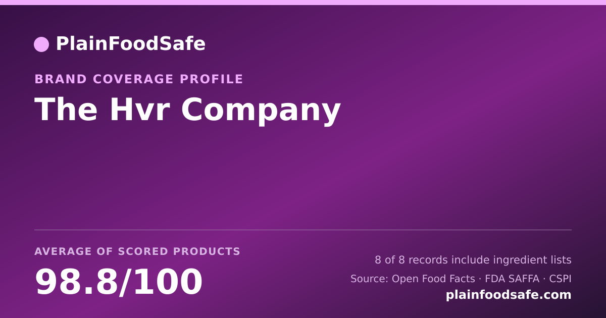 Share card for The Hvr Company Food Safety Profile