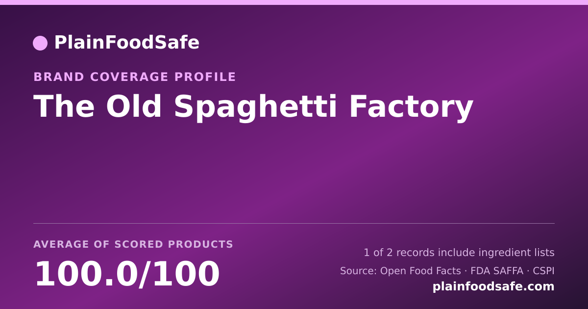 Share card for The Old Spaghetti Factory Food Safety Profile