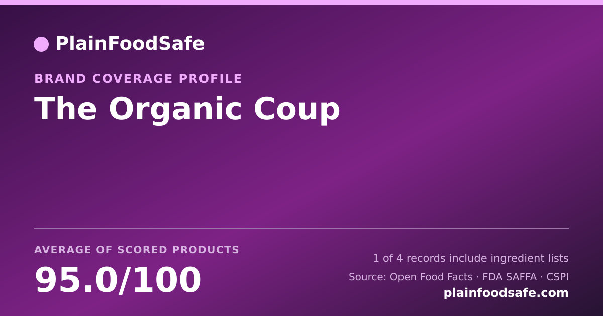 Share card for The Organic Coup Food Safety Profile