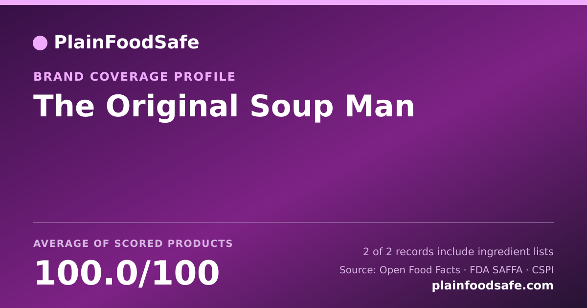 Share card for The Original Soup Man Food Safety Profile