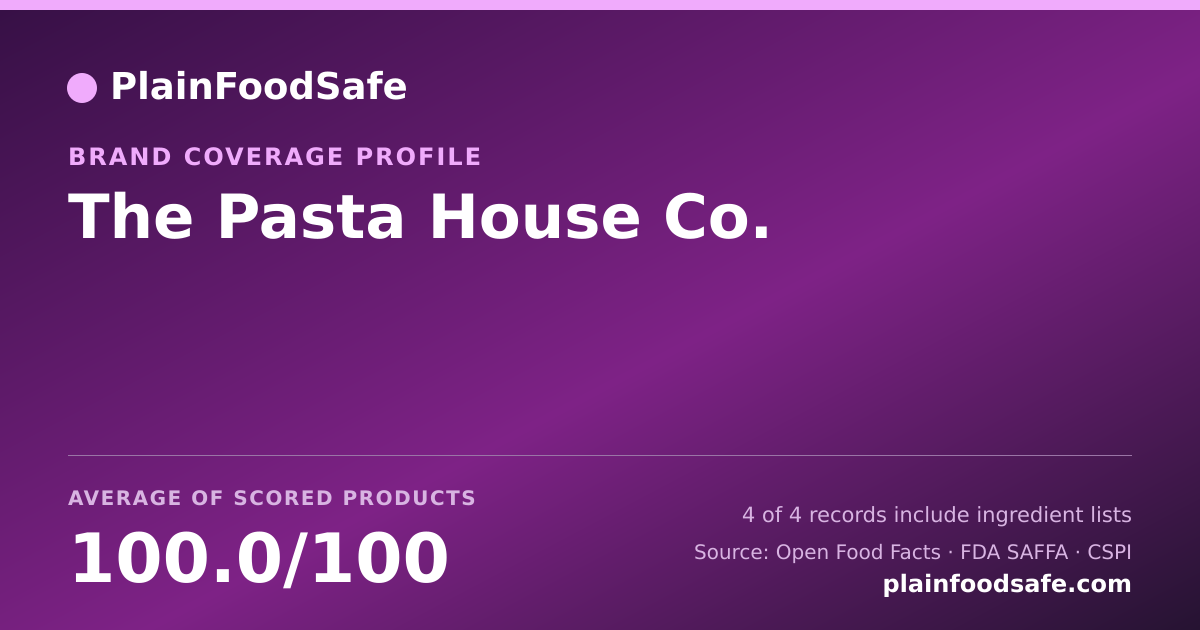 Share card for The Pasta House Co. Food Safety Profile