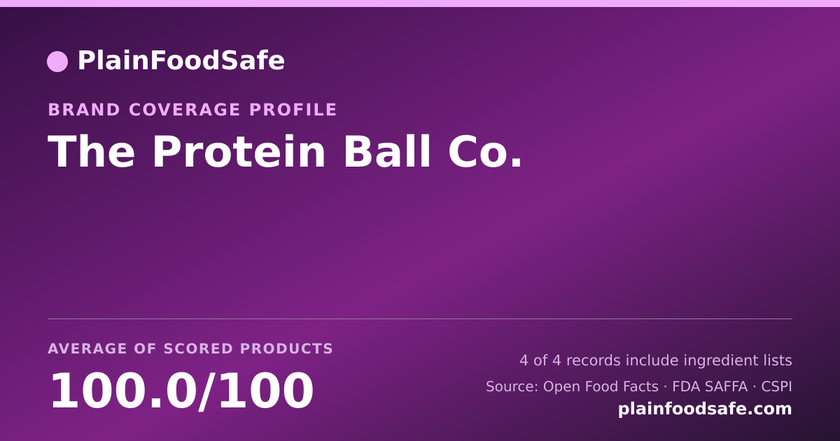 Share card for The Protein Ball Co. Food Safety Profile