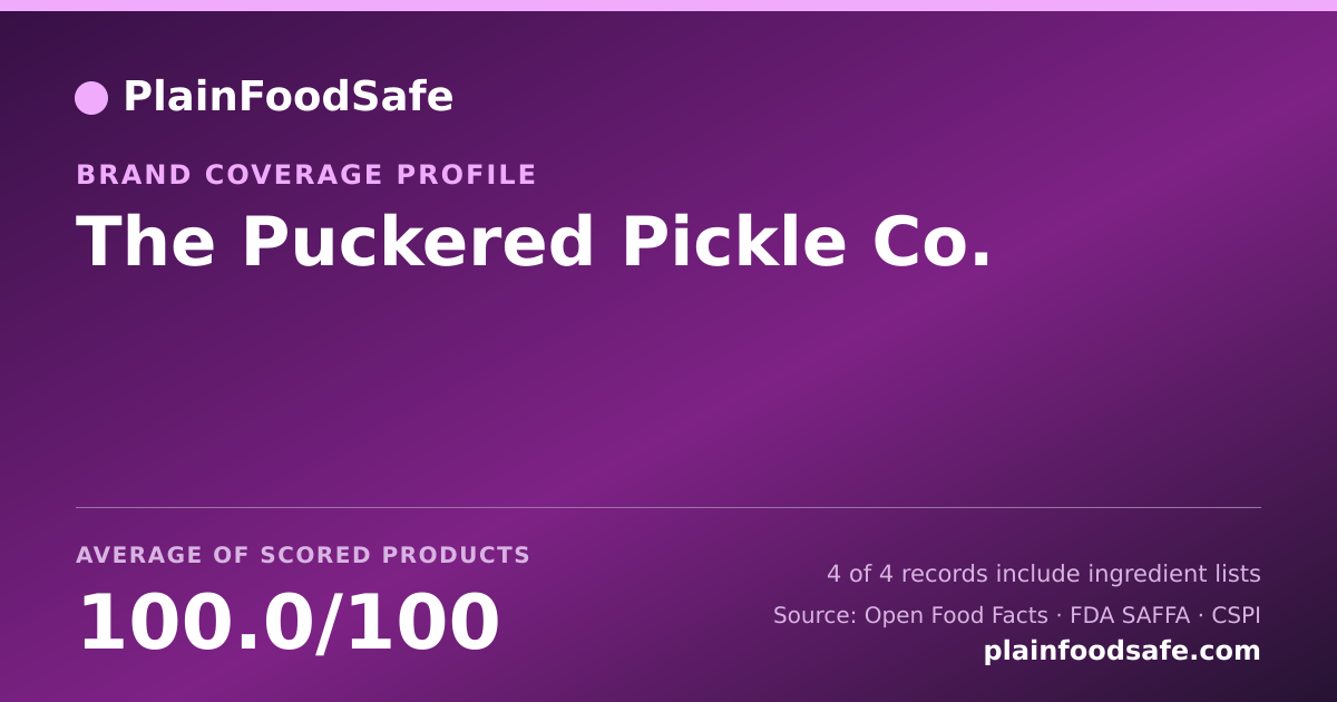 Share card for The Puckered Pickle Co. Food Safety Profile