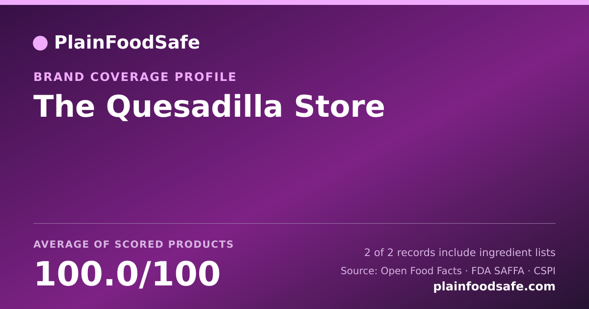 Share card for The Quesadilla Store Food Safety Profile