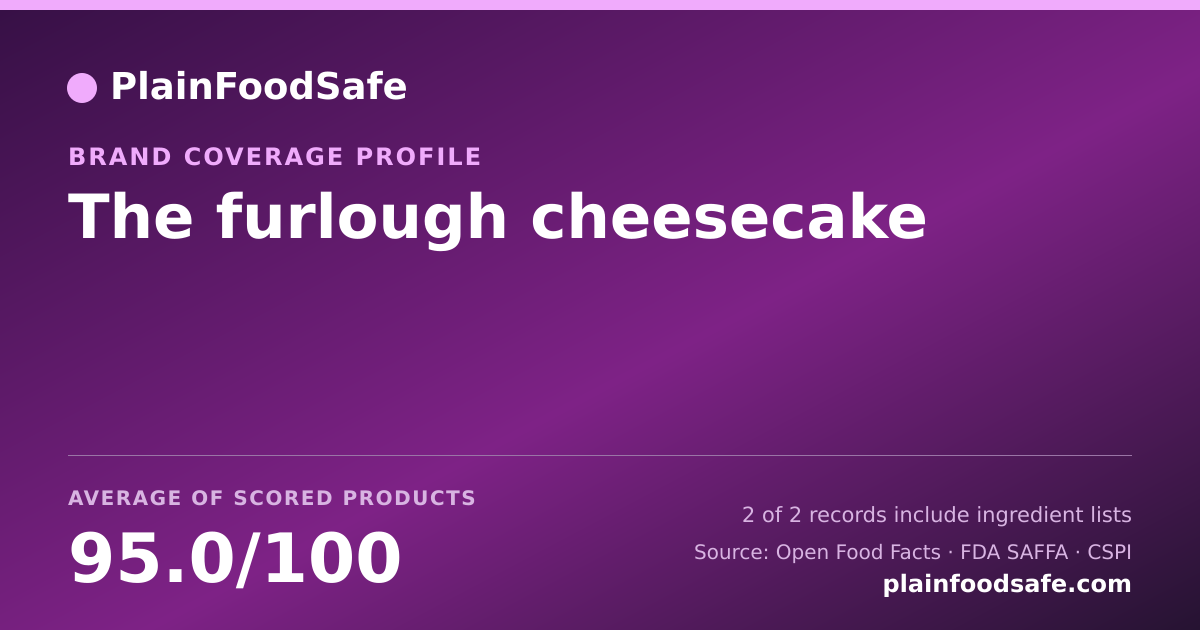 Share card for The furlough cheesecake Food Safety Profile