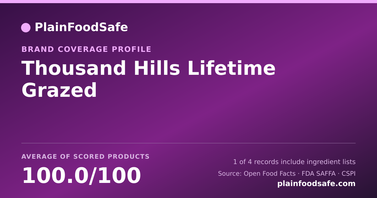 Share card for Thousand Hills Lifetime Grazed Food Safety Profile