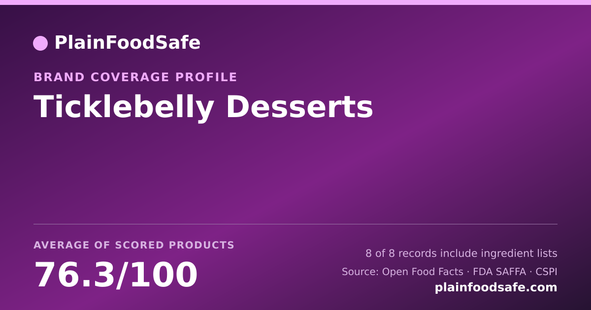 Share card for Ticklebelly Desserts Food Safety Profile