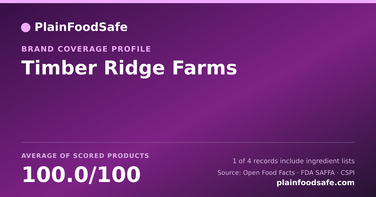 Share card for Timber Ridge Farms Food Safety Profile