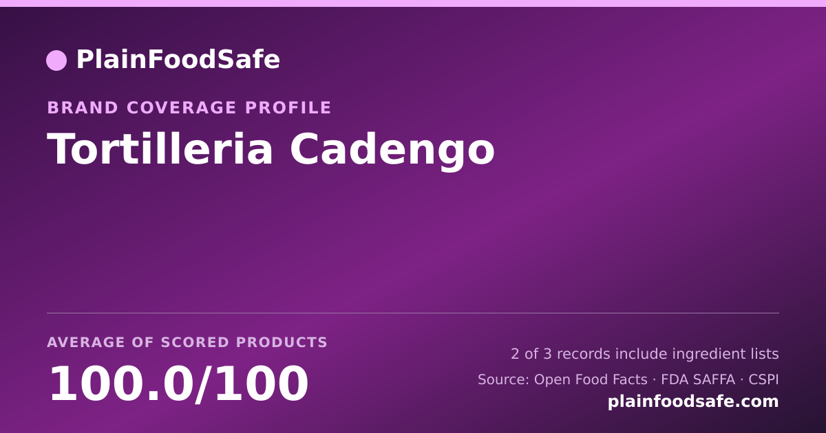Share card for Tortilleria Cadengo Food Safety Profile