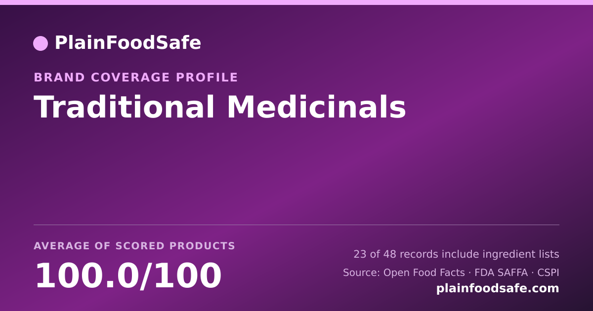 Share card for Traditional Medicinals Food Safety Profile