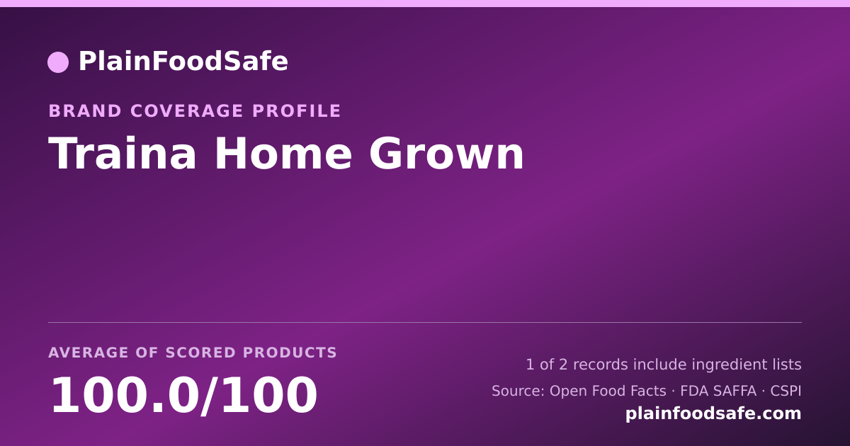 Share card for Traina Home Grown Food Safety Profile