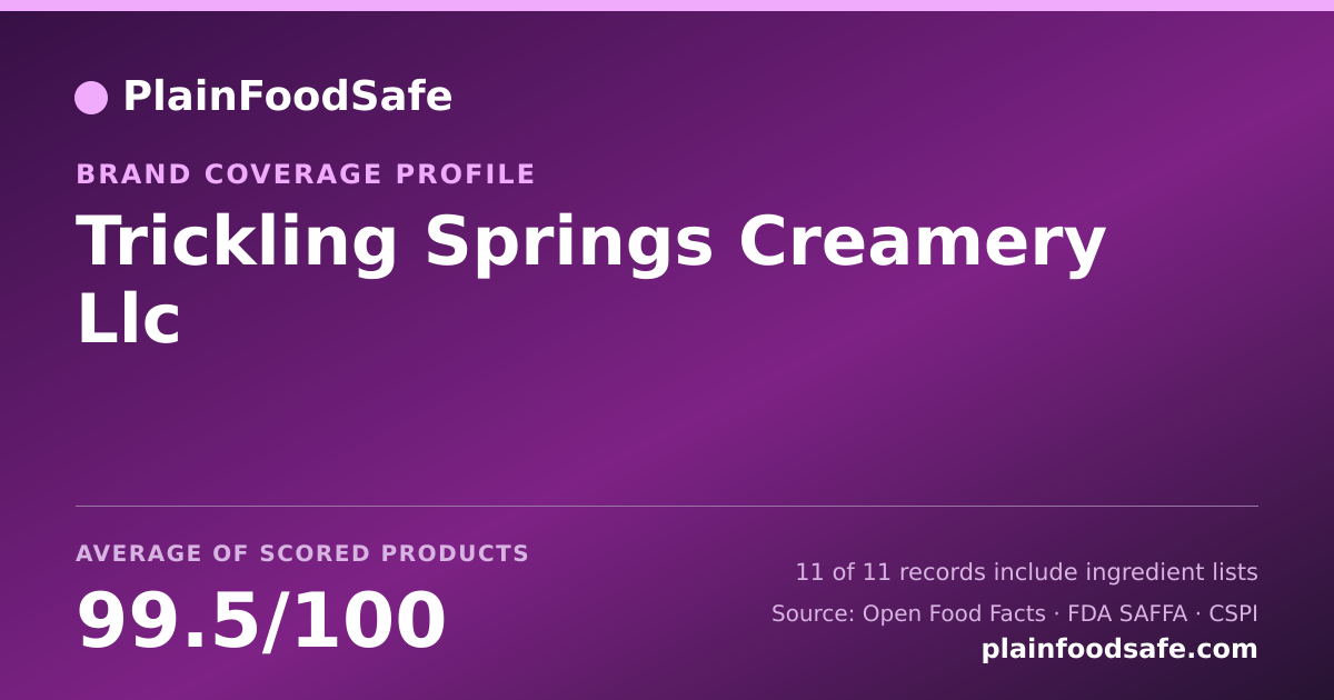 Share card for Trickling Springs Creamery  Llc Food Safety Profile