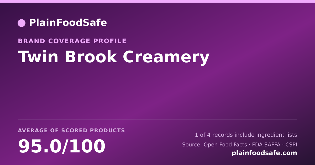 Share card for Twin Brook Creamery Food Safety Profile