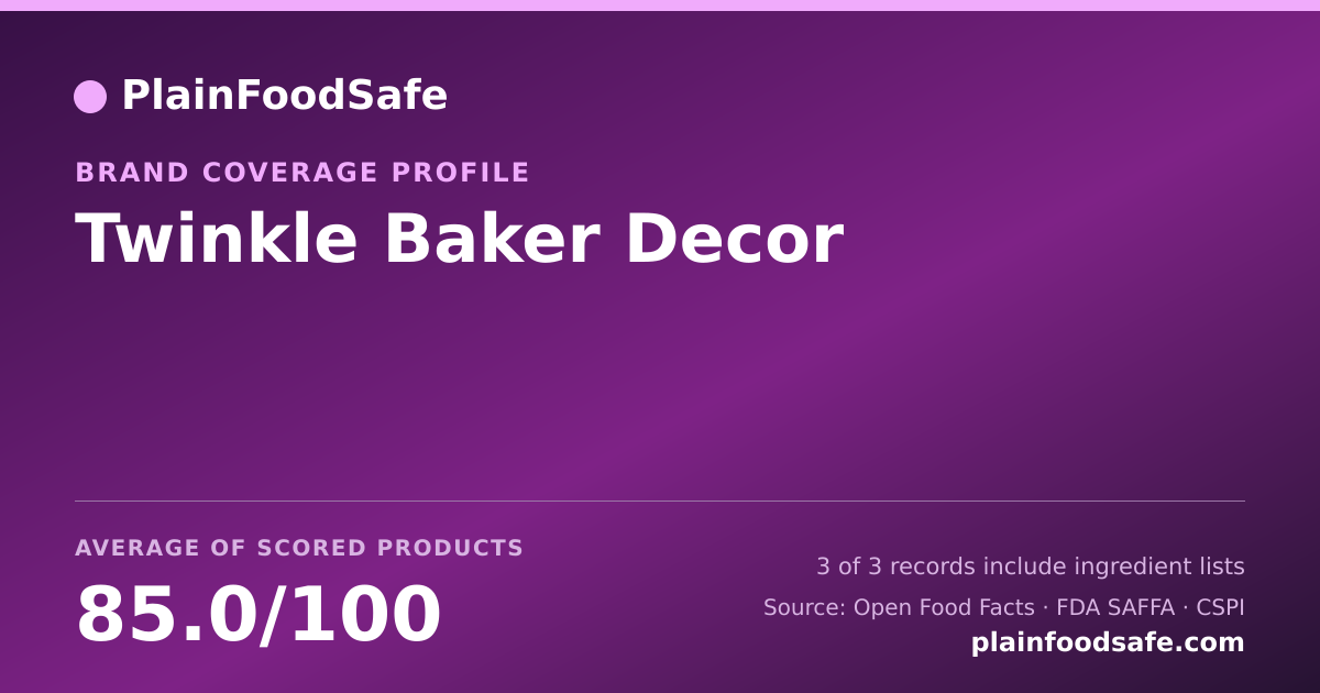Share card for Twinkle Baker Decor Food Safety Profile
