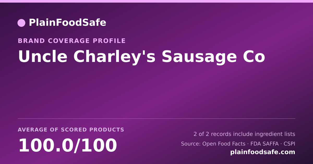 Share card for Uncle Charley's Sausage Co Food Safety Profile