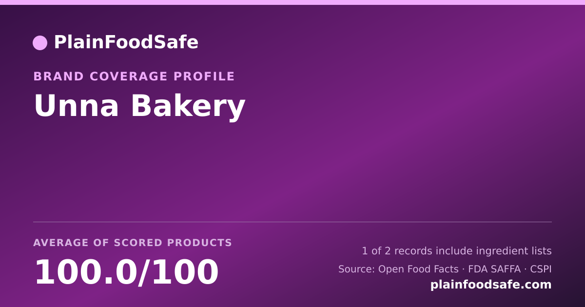 Share card for Unna Bakery Food Safety Profile
