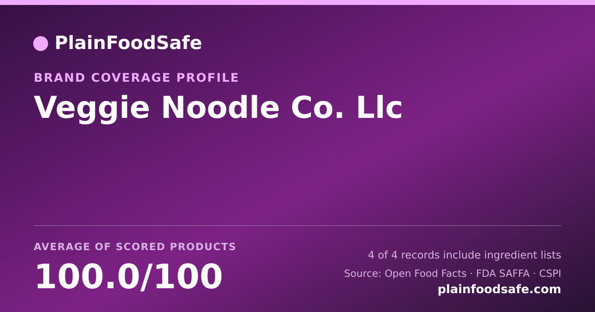 Share card for Veggie Noodle Co. Llc Food Safety Profile