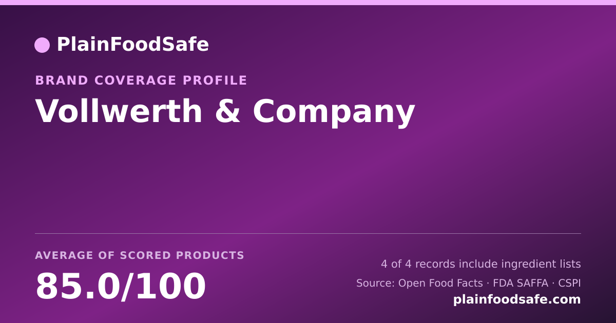 Share card for Vollwerth & Company Food Safety Profile