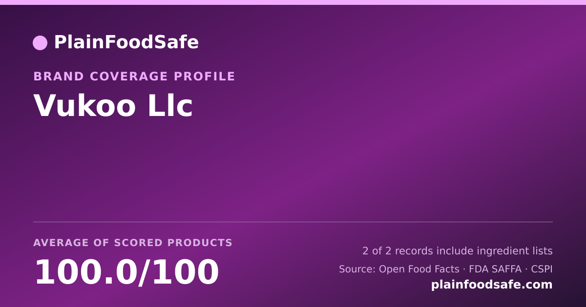 Share card for Vukoo  Llc Food Safety Profile