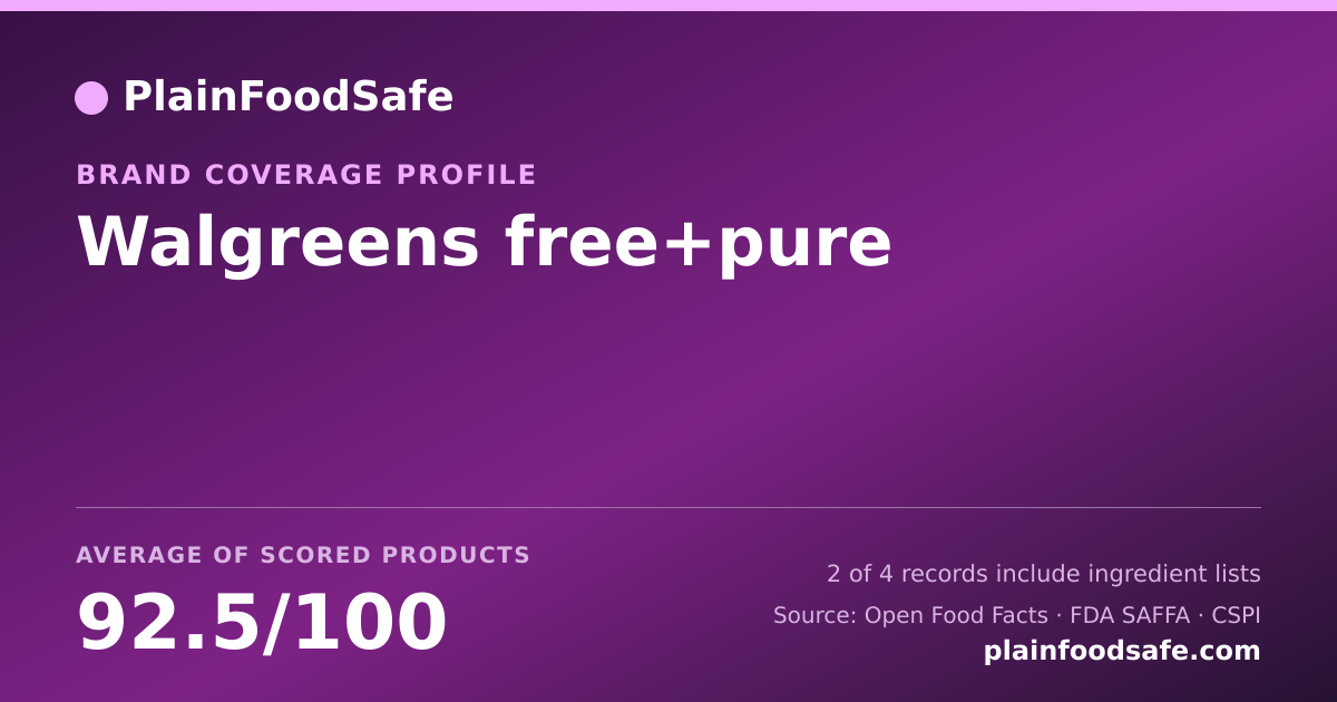 Share card for Walgreens free+pure Food Safety Profile