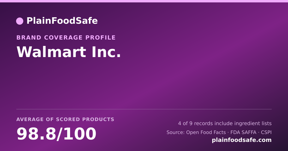 Share card for Walmart Inc. Food Safety Profile
