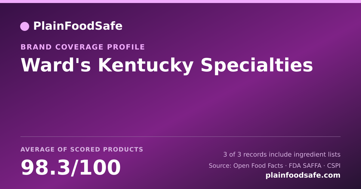 Share card for Ward's Kentucky Specialties Food Safety Profile