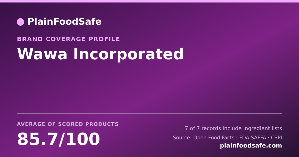 Share card for Wawa Incorporated Food Safety Profile