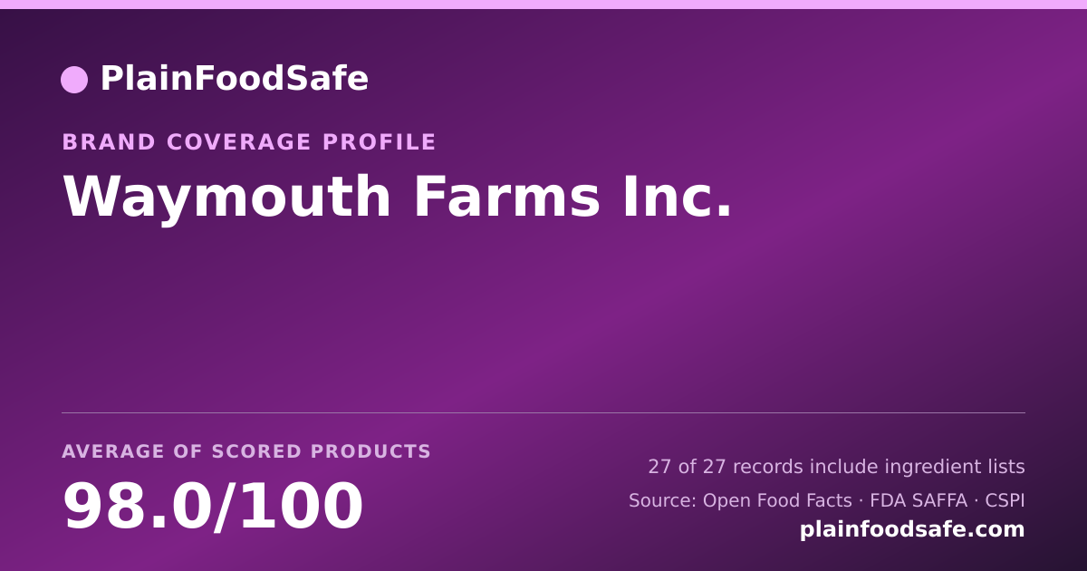 Share card for Waymouth Farms  Inc. Food Safety Profile