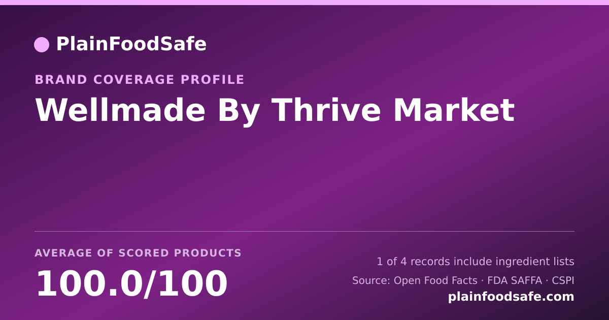Share card for Wellmade By Thrive Market Food Safety Profile
