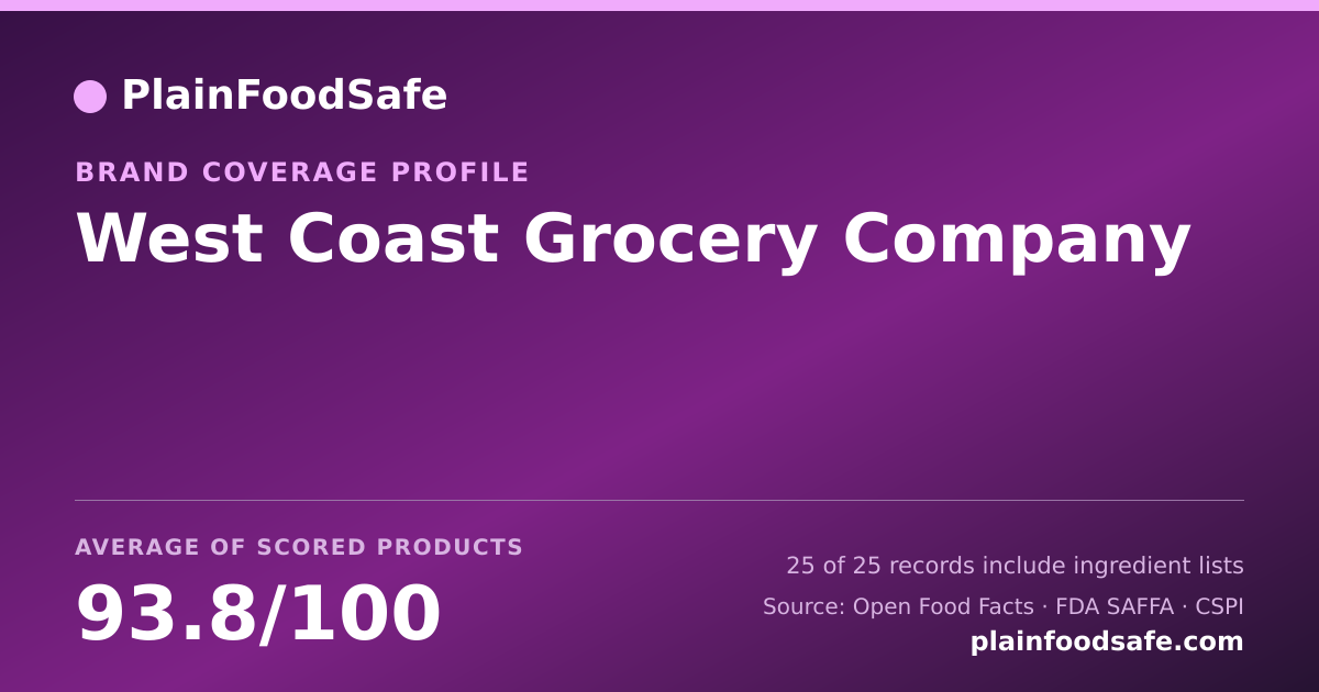 Share card for West Coast Grocery Company Food Safety Profile