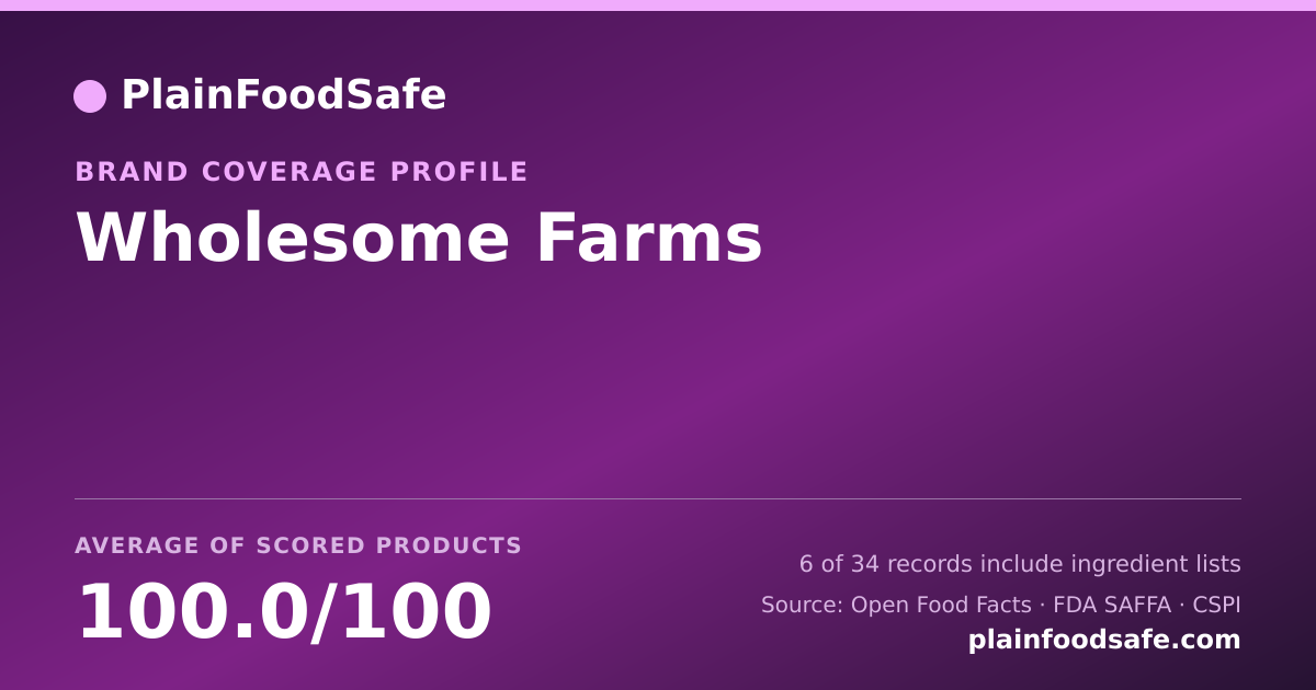 Share card for Wholesome Farms Food Safety Profile