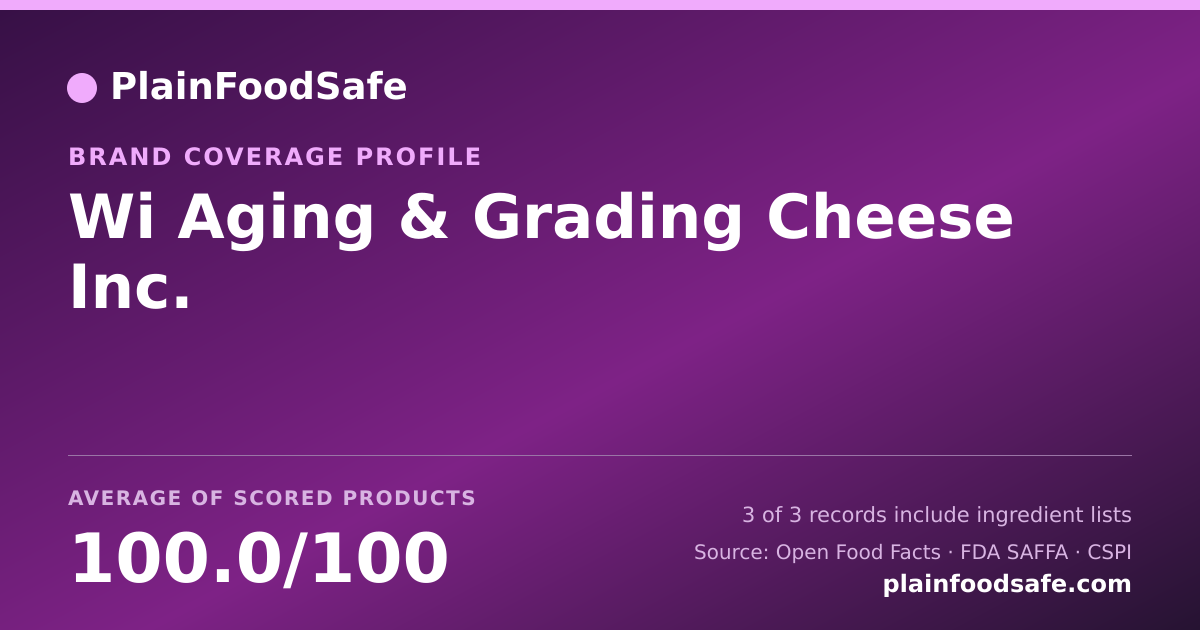 Share card for Wi Aging & Grading Cheese  Inc. Food Safety Profile