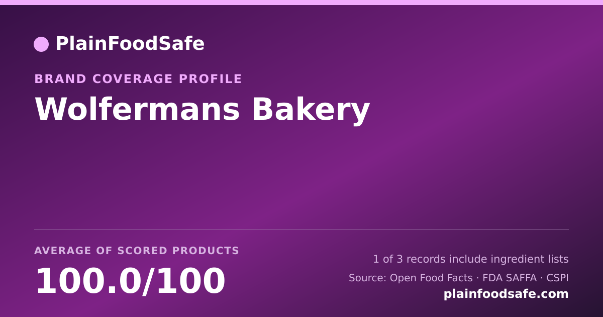 Share card for Wolfermans Bakery Food Safety Profile