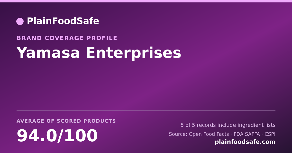 Share card for Yamasa Enterprises Food Safety Profile