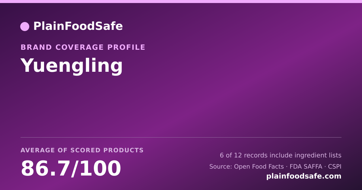 Share card for Yuengling Food Safety Profile
