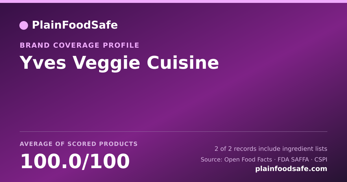 Share card for Yves Veggie Cuisine Food Safety Profile