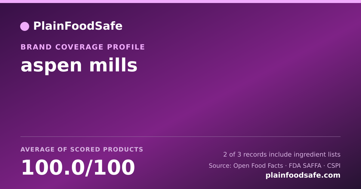Share card for aspen mills Food Safety Profile