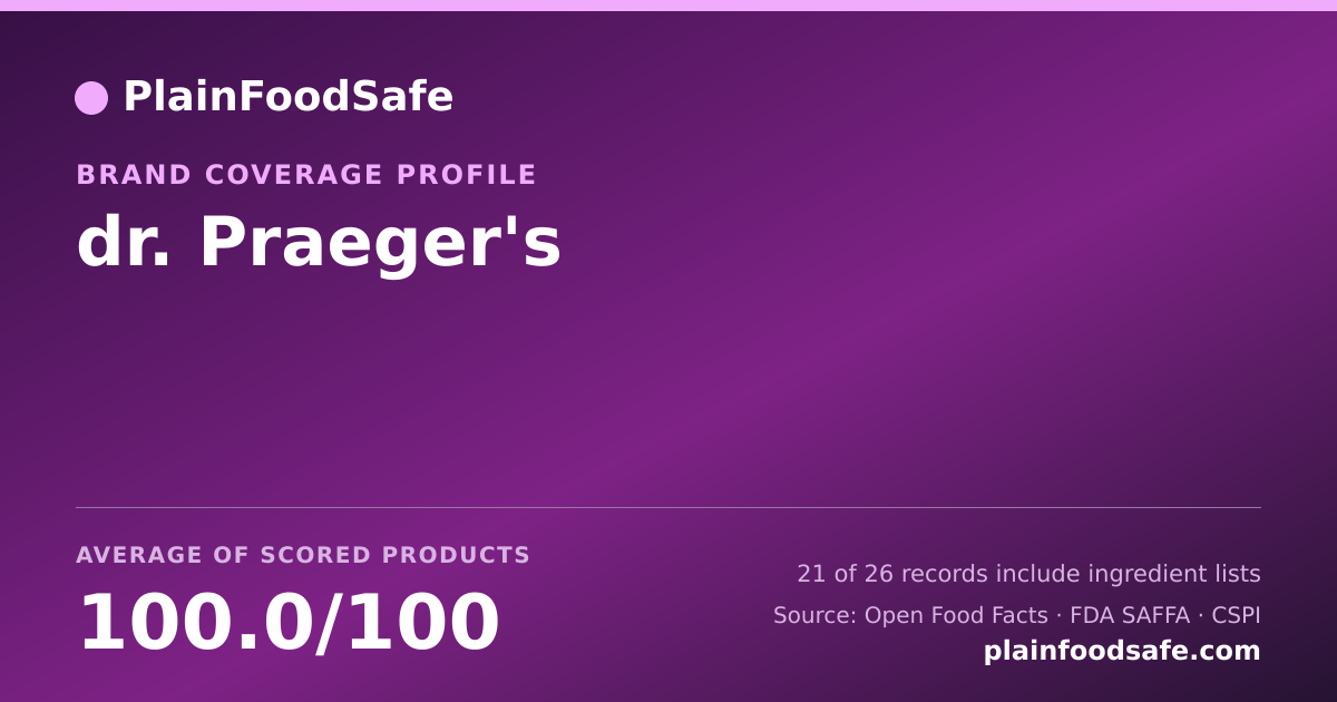Share card for dr. Praeger's Food Safety Profile