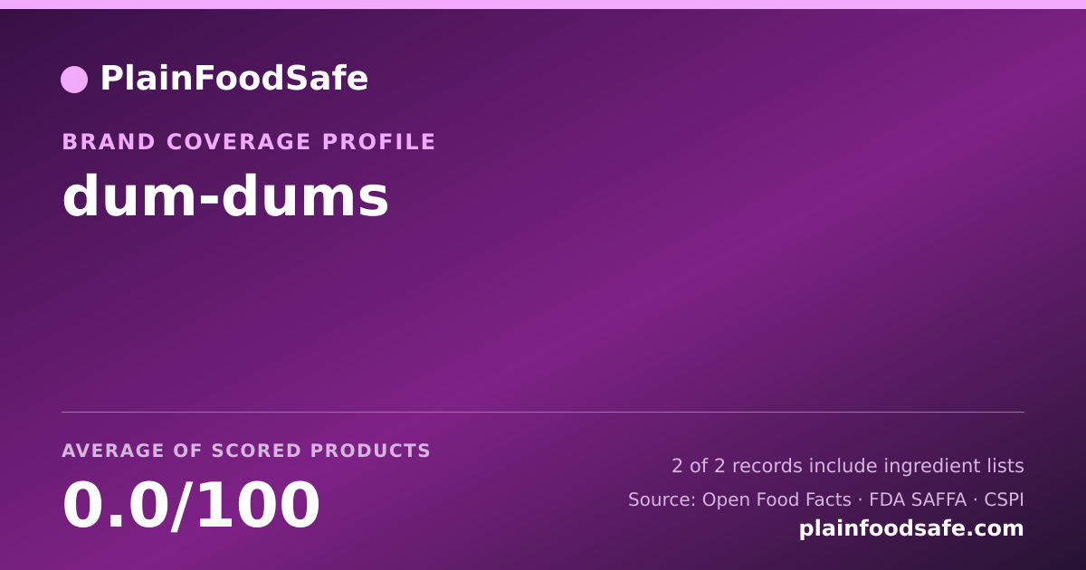 Share card for dum-dums Food Safety Profile