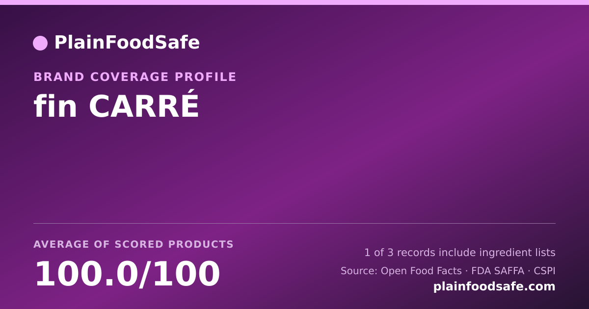 Share card for fin CARRÉ Food Safety Profile