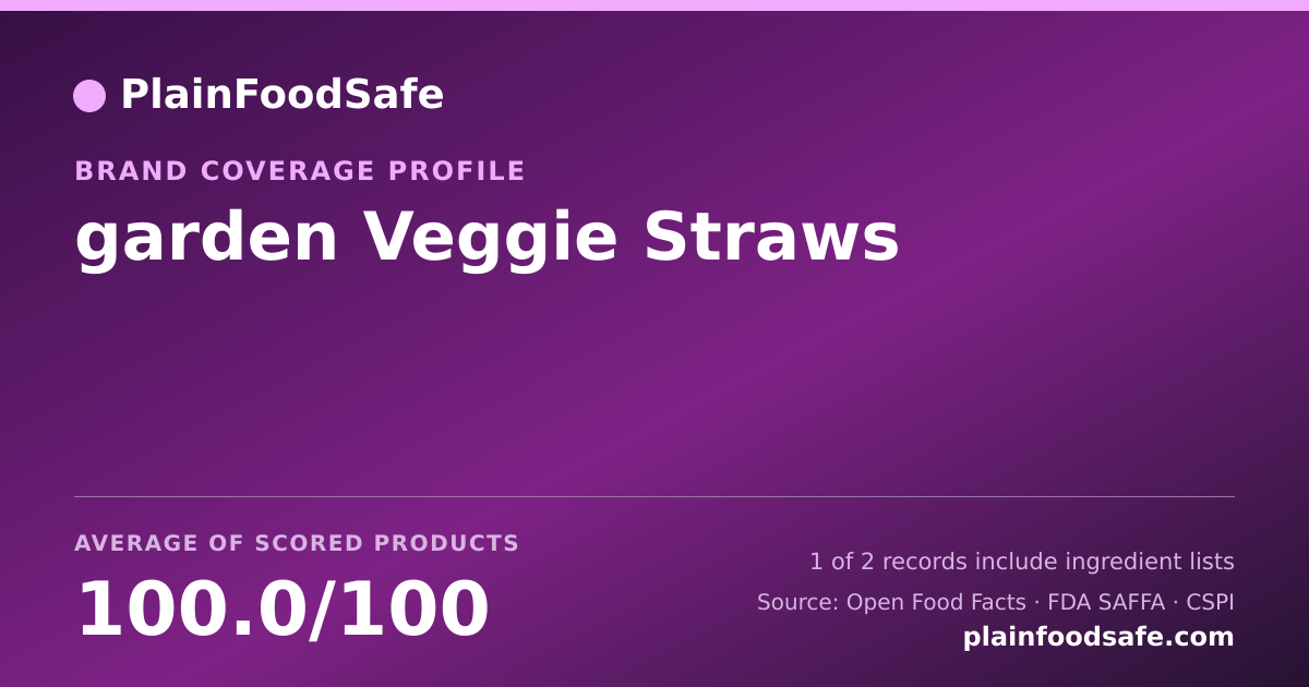 Share card for garden Veggie Straws Food Safety Profile
