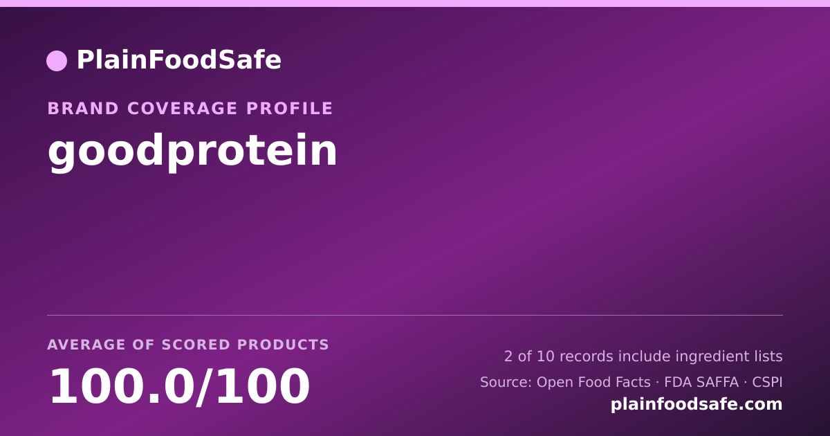 Share card for goodprotein Food Safety Profile